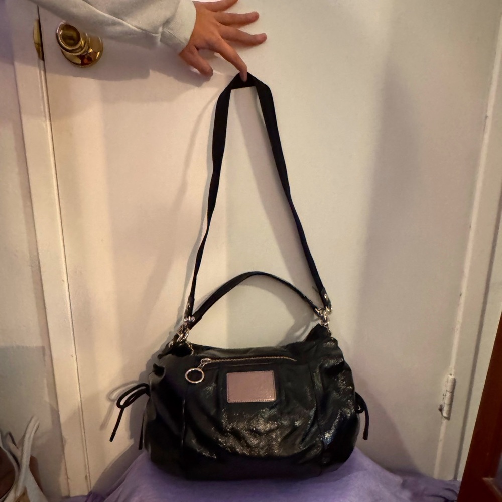 Coach black patented leather bag.